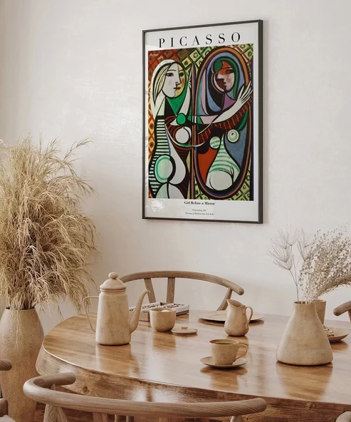 Çerçevesiz Poster Pablo Picasso Ayna Karşısındaki Kız - Resim 3