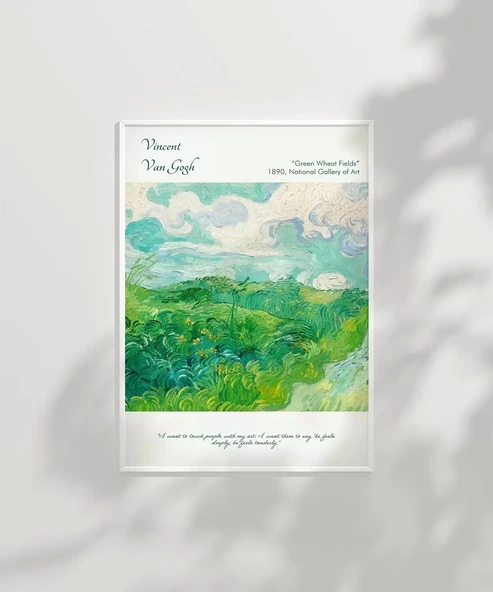 Çerçevesiz Poster Vincent Van Gogh Yeşil Buğday Tarlası - Resim 6