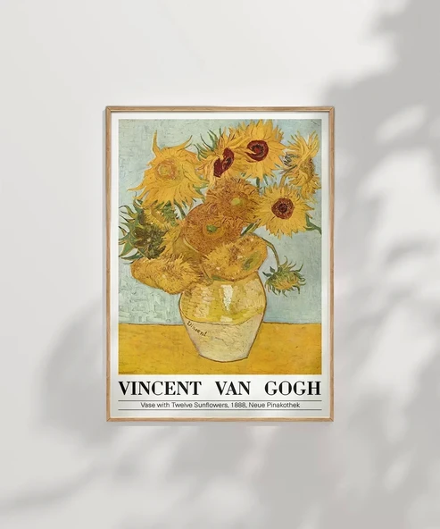 Çerçevesiz Poster Vincent Van Gogh On İki Ayçiçekli Vazo - Resim 7