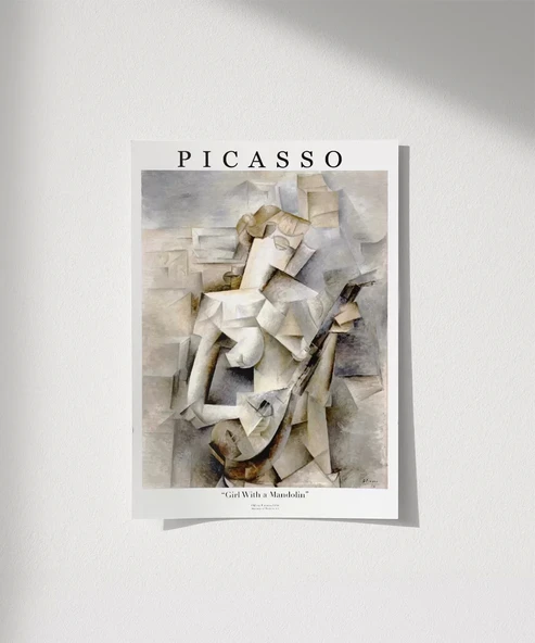 Çerçevesiz Poster Pablo Picasso Mandolinli Kız ürün görseli