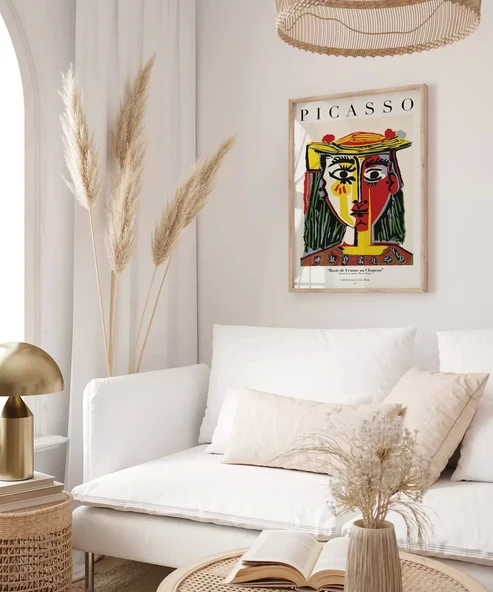 Çerçevesiz Poster Pablo Picasso Şapkalı Kadın Büstü - Resim 5