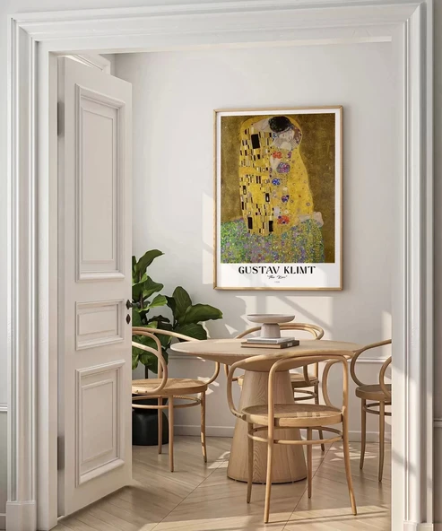 Çerçevesiz Poster Gustav Klimt Öpücük 3 - Resim 3