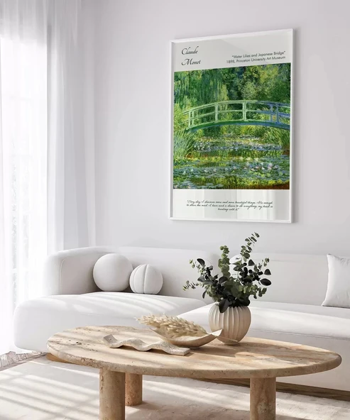 Çerçevesiz Poster Claude Monet Zambaklar ve Japon Köprüsü - Resim 3
