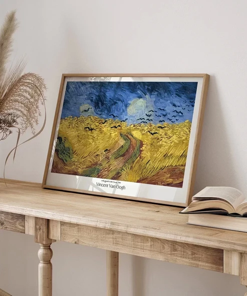 Çerçevesiz Poster Vincent Van Gogh Buğday Tarlası Ve Kargalar - Resim 3