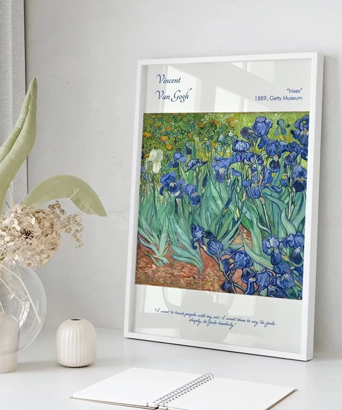 Çerçevesiz Poster Vincent Van Gogh Süsen Çiçekleri - Resim 5