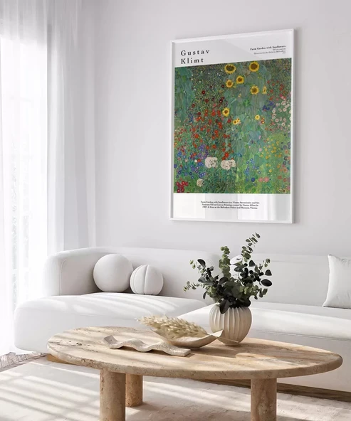 Çerçevesiz Poster Gustav Klimt Ayçiçekli Çiftlik Bahçesi - Resim 3