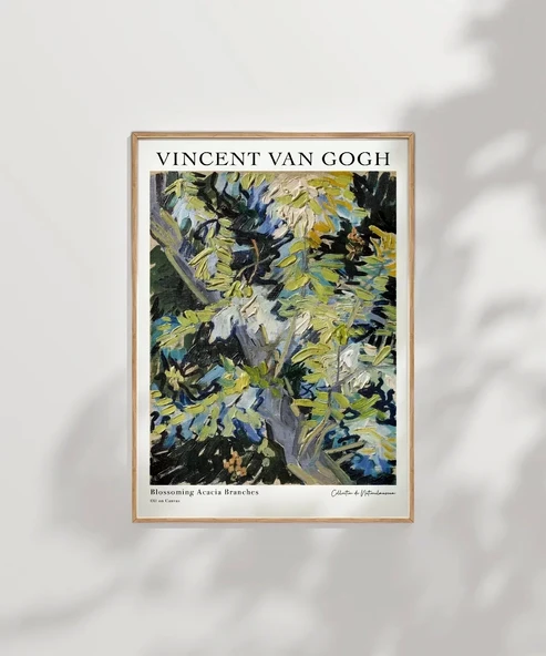 Çerçevesiz Poster Van Gogh Çiçek Açan Akasya Dalları - Resim 7