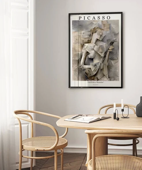 Çerçevesiz Poster Pablo Picasso Mandolinli Kız - Resim 4