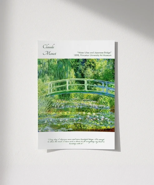 Çerçevesiz Poster Claude Monet Zambaklar ve Japon Köprüsü ürün görseli
