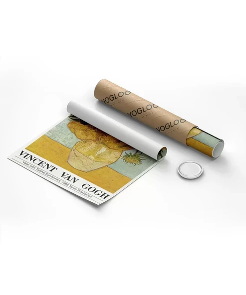 Çerçevesiz Poster Vincent Van Gogh On İki Ayçiçekli Vazo - Resim 8