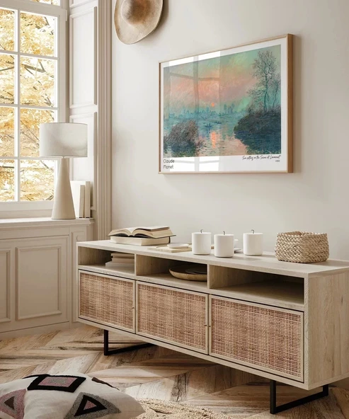 Çerçevesiz Poster Claude Monet Lavacourt'ta Seine Nehri'nde Gün Batımı - Resim 5