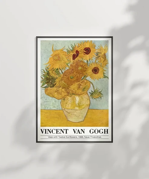 Çerçevesiz Poster Vincent Van Gogh On İki Ayçiçekli Vazo - Resim 2