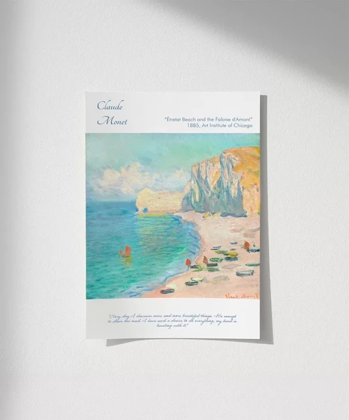 Çerçevesiz Poster Claude Monet Etretat Kumsalı ürün görseli