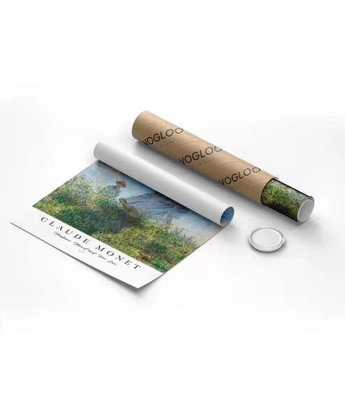 Çerçevesiz Poster Claude Monet Şemsiyeli Kadın (2) - Resim 8