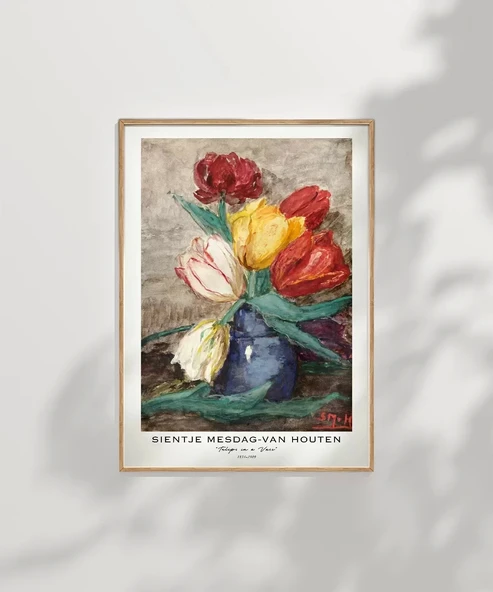 Çerçevesiz Poster Sientje Mesdag Van Houten Vazoda Laleler - Resim 7