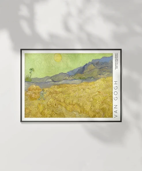 Çerçevesiz Poster Vincent Van Gogh Buğday Tarlası Ve Orakçı - Resim 2