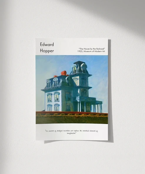 Çerçevesiz Poster Edward Hopper Demiryolunun Yanındaki Ev ürün görseli