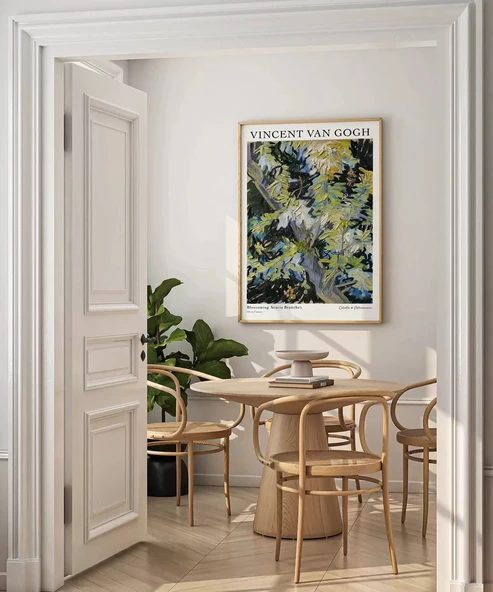 Çerçevesiz Poster Van Gogh Çiçek Açan Akasya Dalları - Resim 3