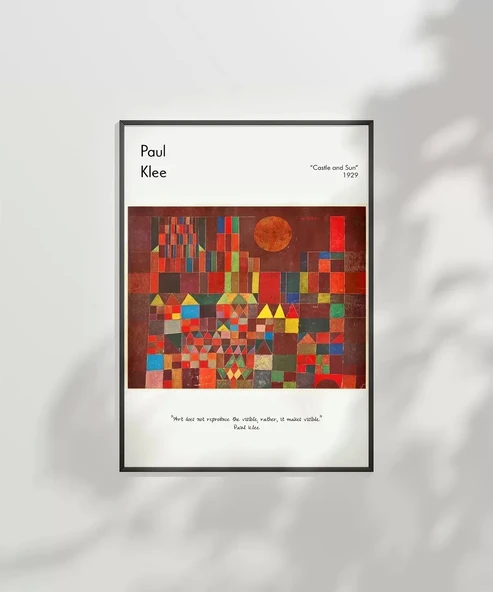 Çerçevesiz Poster Paul Klee Kale ve Güneş - Resim 2