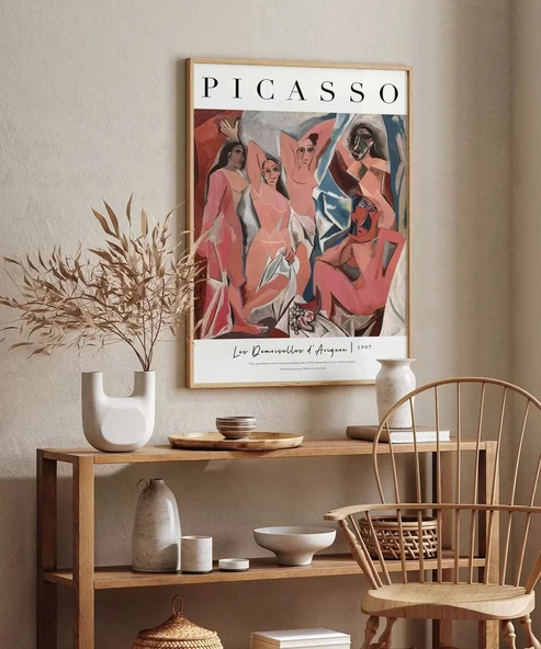 Çerçevesiz Poster Pablo Picasso Avignonlu Kızlar - Resim 5