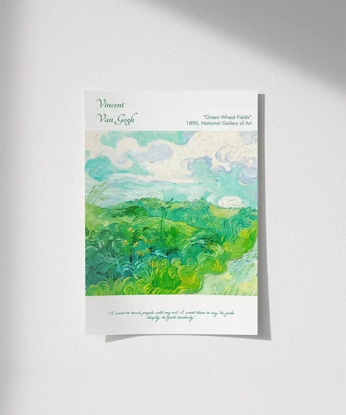 Çerçevesiz Poster Vincent Van Gogh Yeşil Buğday Tarlası ürün görseli