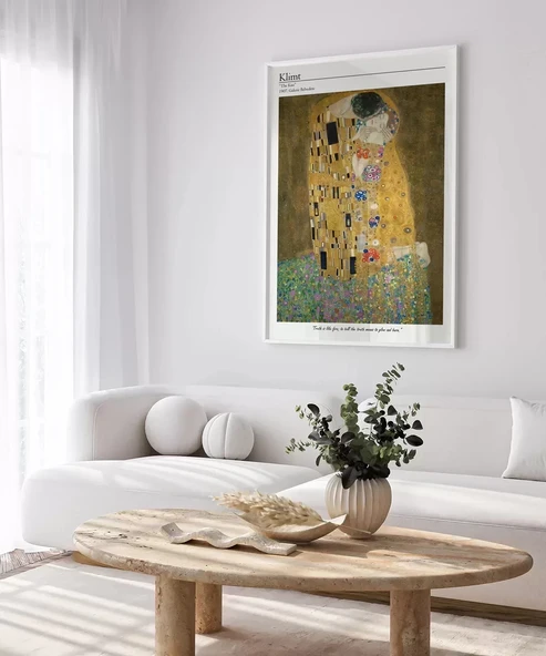 Çerçevesiz Poster Gustav Klimt Öpücük 1 - Resim 3