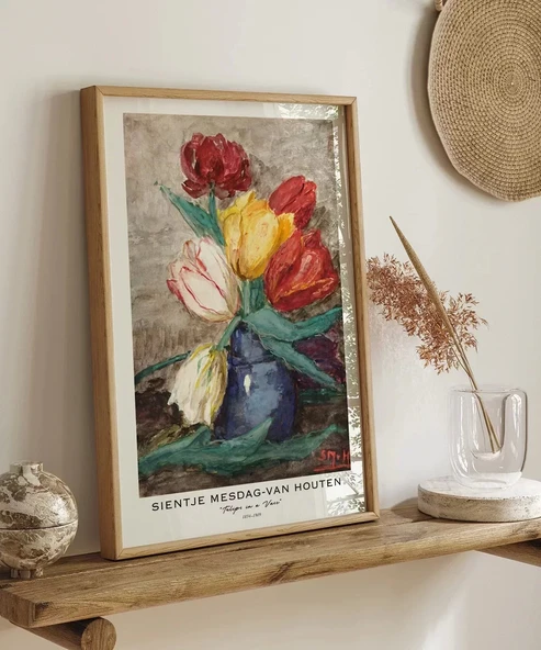 Çerçevesiz Poster Sientje Mesdag Van Houten Vazoda Laleler - Resim 4