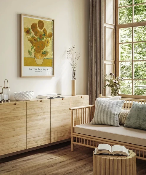 Çerçevesiz Poster Van Gogh Ayçiçekleri - Resim 4