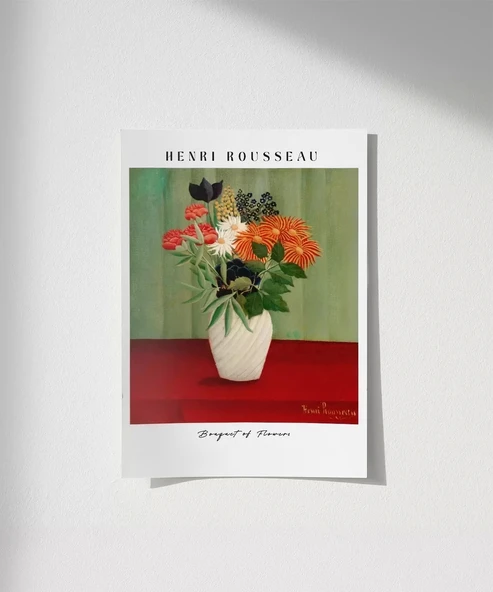 Çerçevesiz Poster Henri Rousseau Çiçek Buketi ürün görseli