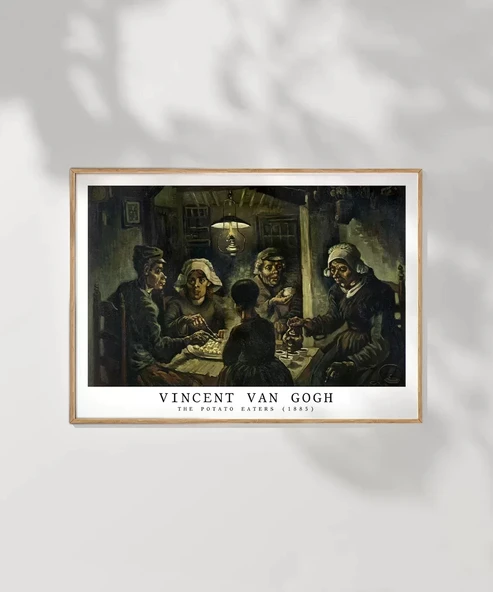 Çerçevesiz Poster Vincent Van Gogh Patates Yiyenler - Resim 7