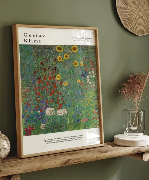 Çerçevesiz Poster Gustav Klimt Ayçiçekli Çiftlik Bahçesi - Resim 5
