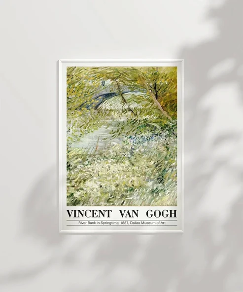 Çerçevesiz Poster Vincent Van Gogh Riverbank'da Bahar Vakti (2) - Resim 6