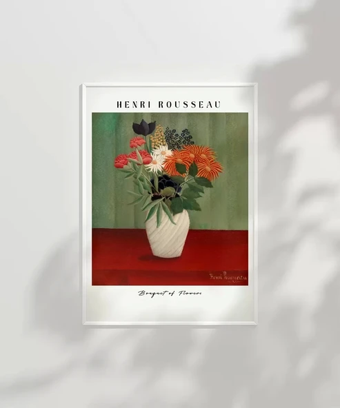 Çerçevesiz Poster Henri Rousseau Çiçek Buketi - Resim 6