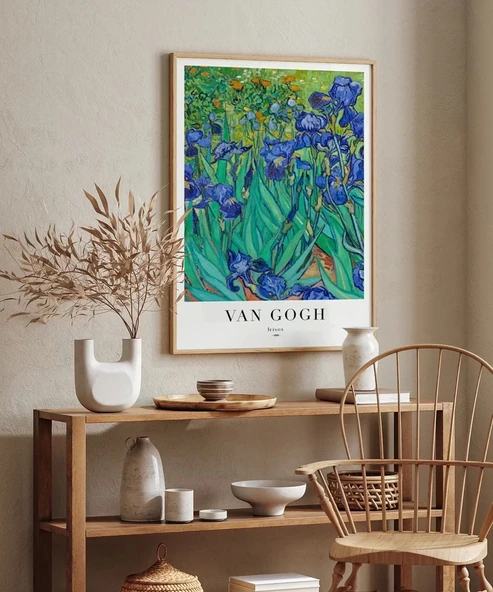 Çerçevesiz Poster Van Gogh Irıses No 1 - Resim 5