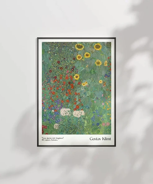 Çerçevesiz Poster Gustav Klimt Ayçiçekli Çiftlik Bahçesi 2 - Resim 2