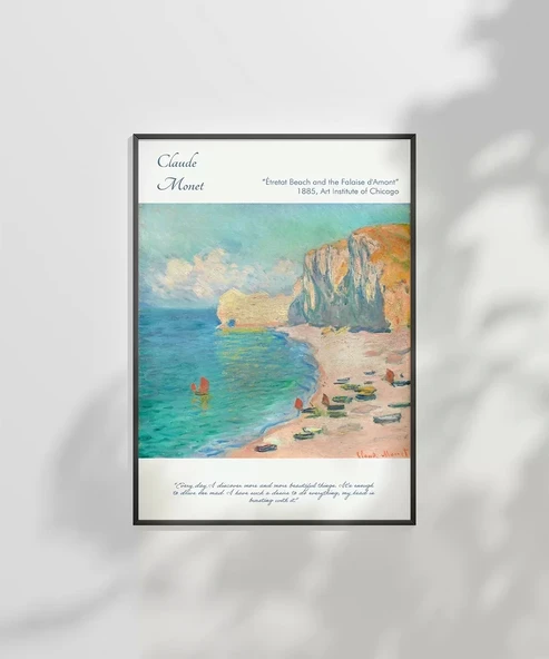 Çerçevesiz Poster Claude Monet Etretat Kumsalı - Resim 2