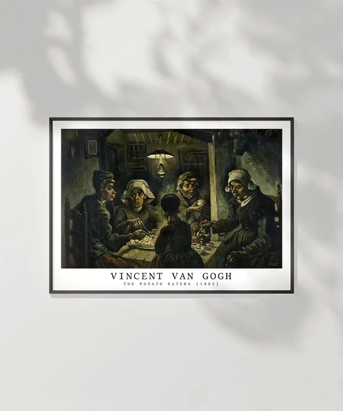 Çerçevesiz Poster Vincent Van Gogh Patates Yiyenler - Resim 2