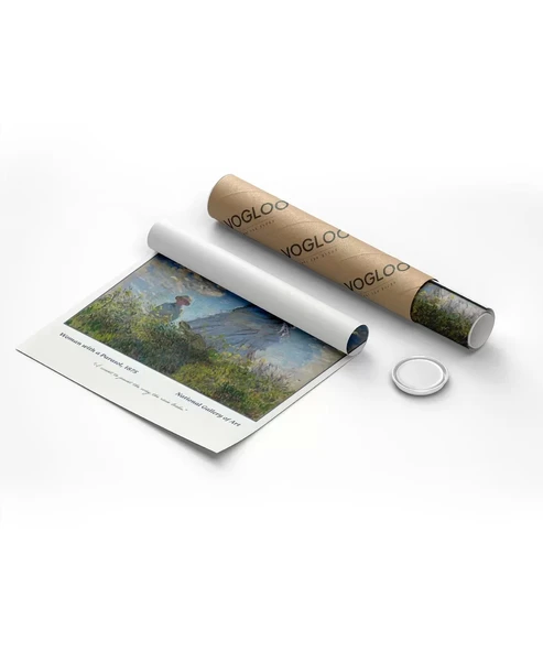 Çerçevesiz Poster Claude Monet Şemsiyeli Kadın - Resim 8