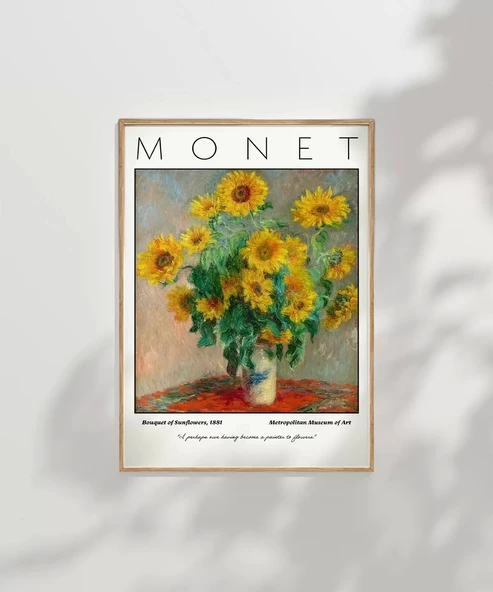 Çerçevesiz Poster Claude Monet Ayçiçeği Buketi - Resim 7