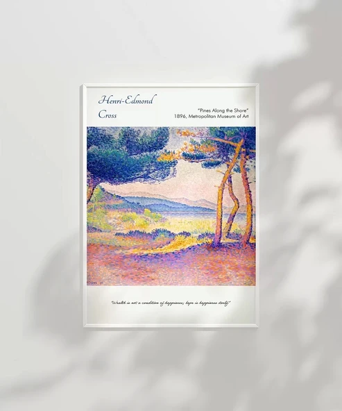 Çerçevesiz Poster Henri-Edmond Cross Kıyı Boyunca Çamlar 2 - Resim 7