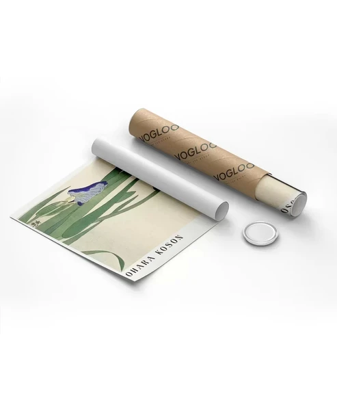 Çerçevesiz Poster Ohara Koson Mavi Irisler - Resim 8