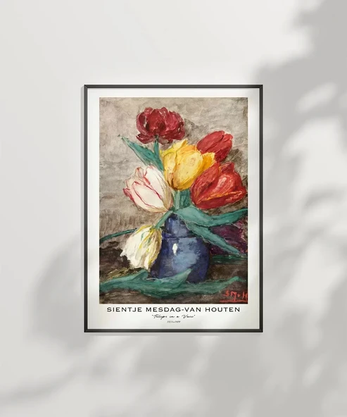 Çerçevesiz Poster Sientje Mesdag Van Houten Vazoda Laleler - Resim 2