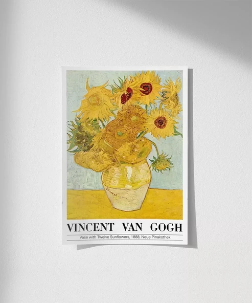 Çerçevesiz Poster Vincent Van Gogh On İki Ayçiçekli Vazo ürün görseli