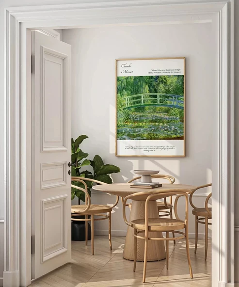 Çerçevesiz Poster Claude Monet Zambaklar ve Japon Köprüsü - Resim 4