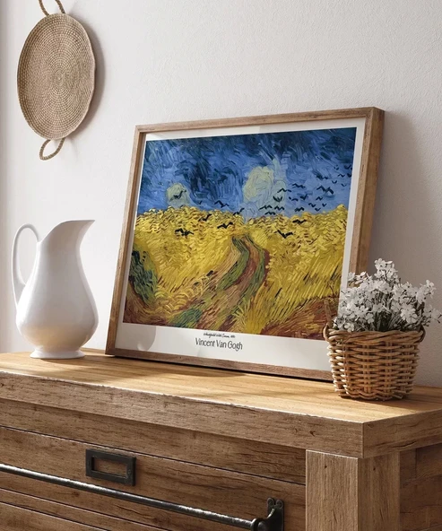 Çerçevesiz Poster Vincent Van Gogh Buğday Tarlası Ve Kargalar - Resim 5