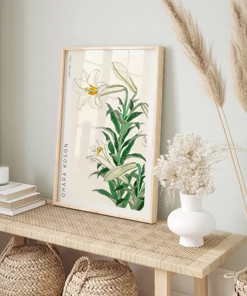 Çerçevesiz Poster Ohara Koson Zambaklar - Resim 5