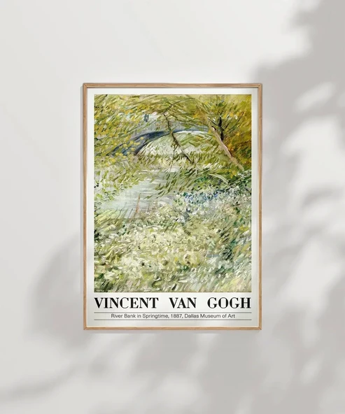 Çerçevesiz Poster Vincent Van Gogh Riverbank'da Bahar Vakti (2) - Resim 7