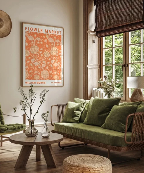 Çerçevesiz Poster William Morris Flower Market - Resim 3