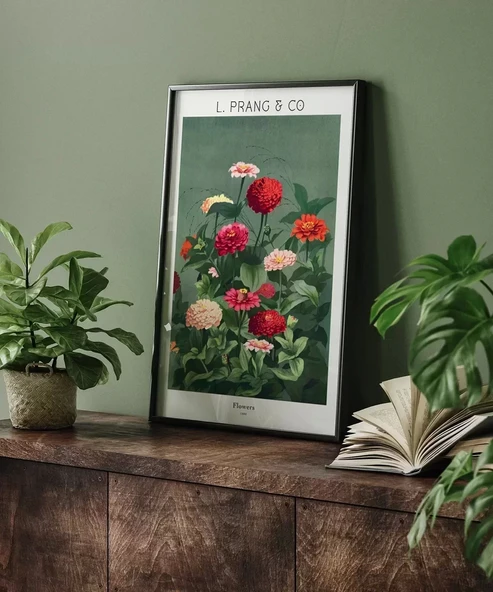 Çerçevesiz Poster L. Prang Çiçekler - Resim 4