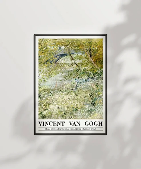 Çerçevesiz Poster Vincent Van Gogh Riverbank'da Bahar Vakti (2) - Resim 2